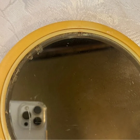 Vintage Butterscotch Bakelite Hand-Held Mirror - Picture 4 of 5